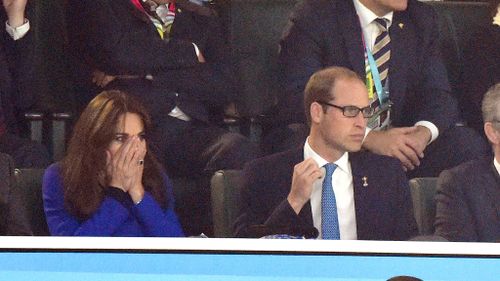 The Duchess was on the edge of her seat for much of the match. (Getty)