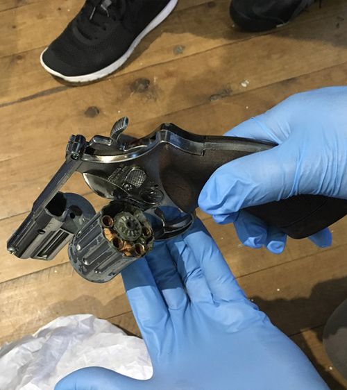 Police searches later uncovered a weapon that was allegedly used in an altercation during one of the robberies to shoot an employee. Picture: Supplied.