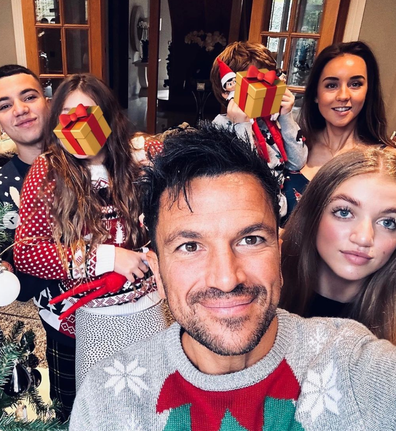 Peter Andre with his wife Emily and their blended family.