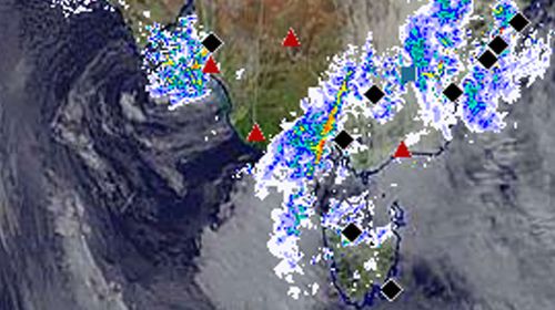 A low pressure system is causing wild weather. (BOM)