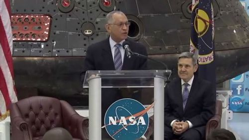 NASA administrator Charles Bolden delivering the "State of NASA" address. (NASA)
