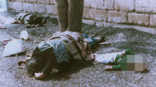 This 1988 file photo shows victims of a chemical gas attack on Kurds in the town of Halabja, Iraq. Iraqi dictator Saddam Hussein was accused of using mustard gas and the nerve agent taubun in his country's civil war with neighbouring Iran as well as his 1987-88 crackdown on Iraq's Kurdish minority. (AP)