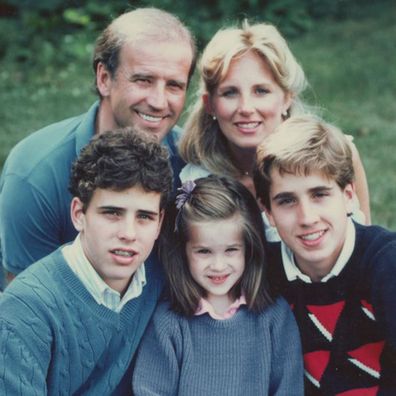 Joe and Jill Biden with their children.