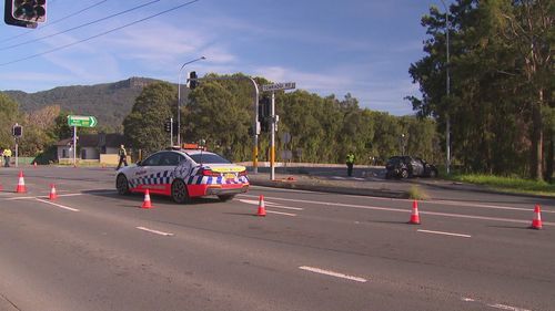 Scene of crash in Corrimal, Wollongong