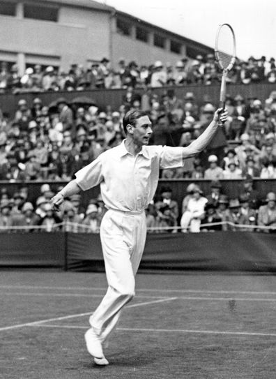 The Duke of York (later King George VI) competing in the All-England tennis championships at Wimbledon, 1926.  (Photo by Hulton Archive/Getty Images)