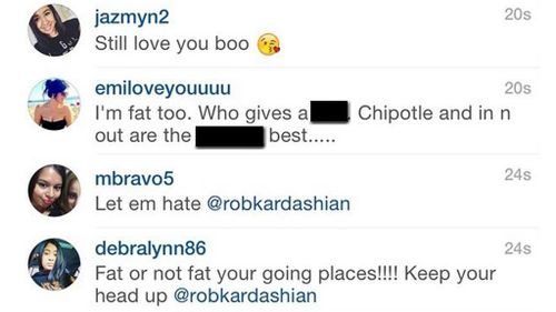 Fans of Rob Kardashian were quick to show their support. (Instagram)