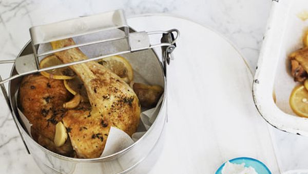 Lemon, thyme and garlic-roasted chicken