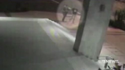 CCTV shows the two men returning from their attack on the woman in an alleyway in West End. Picture: 9NEWS