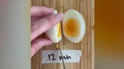 Boiled egg guide by @daenskitchen at 12 minutes might be for you