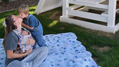 Influencer Emilie Kiser with her two sons