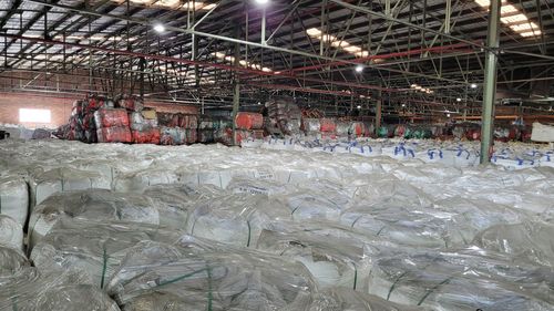 Plastic bags found at a REDCycle warehouse in Melbourne.