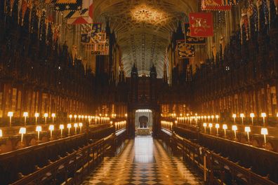The interior of St George's chapel, Windsor Castle