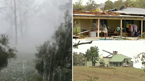 Singleton, in the NSW Hunter region, received a month's worth of rain in just half-an-hour during a freak storm yesterday (Supplied).