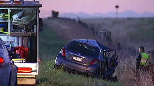 The driver died after the crash in Truganina. (9NEWS)