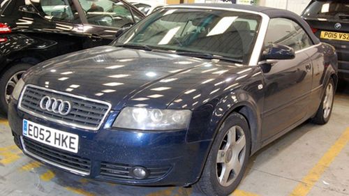 A photo issued by the Metropolitan Police of the Audi convertible car in which three-year-old Alfie Lamb is alleged to have been crushed to death.