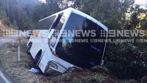 A bus carrying 10 students crashed off a road near Falls Creek.