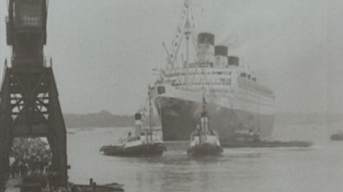 The Quen Mary set off on her maiden voyage in 1936. (9NEWS)