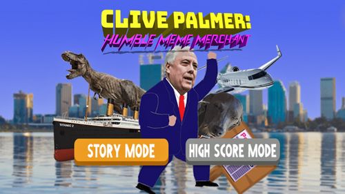 The opening titles of Mr Palmer's app lets users choose between a "story mode" and a "high score mode".
