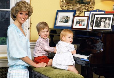 Princess Diana with Princes William and Harry as children