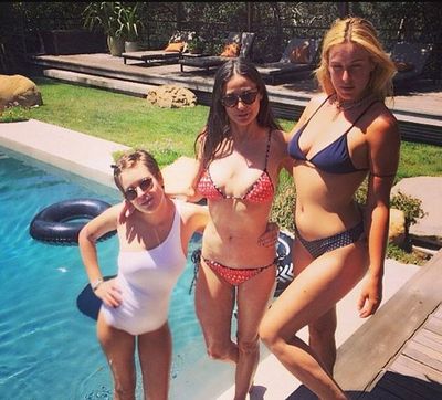 Actress Demi Moore, 55&nbsp; with daughters Tallulah and Scout Willis