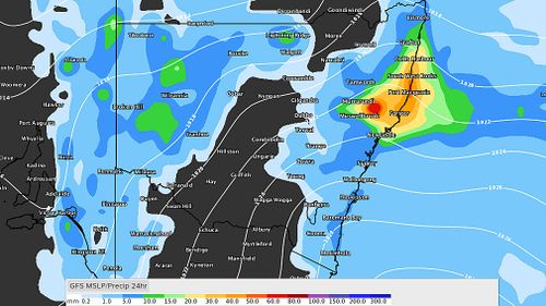 Weatherzone meteorologists have predicted between 50-80mm could fall through the NSW Hunter, Mid North Coast and Northern regions and will hit hardest today and tomorrow. Picture: Weatherzone.