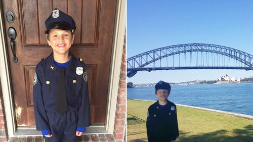 Boy with autism's dream of visiting police stations abroad brought to life with cardboard cutout