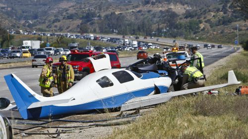 Woman killed after plane crash lands onto car on US highway