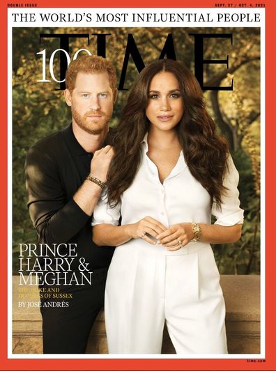 Prince Harry and Meghan Markle on the cover of Time Magazine's 100 Most Influential People