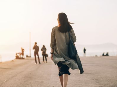 Woman walking away