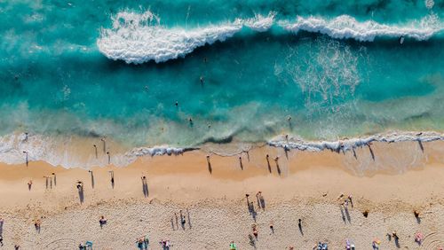 Swimmers at Scarborough Beach in Perth