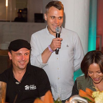 Comedian Michael Lehrer attends the Venue One - stop three of the annual Three Stops For Humanity (#3S4H) held by the Chicagoland Habitat for Humanity Youth Board on August 23, 2014 in Chicago, Illinois. 