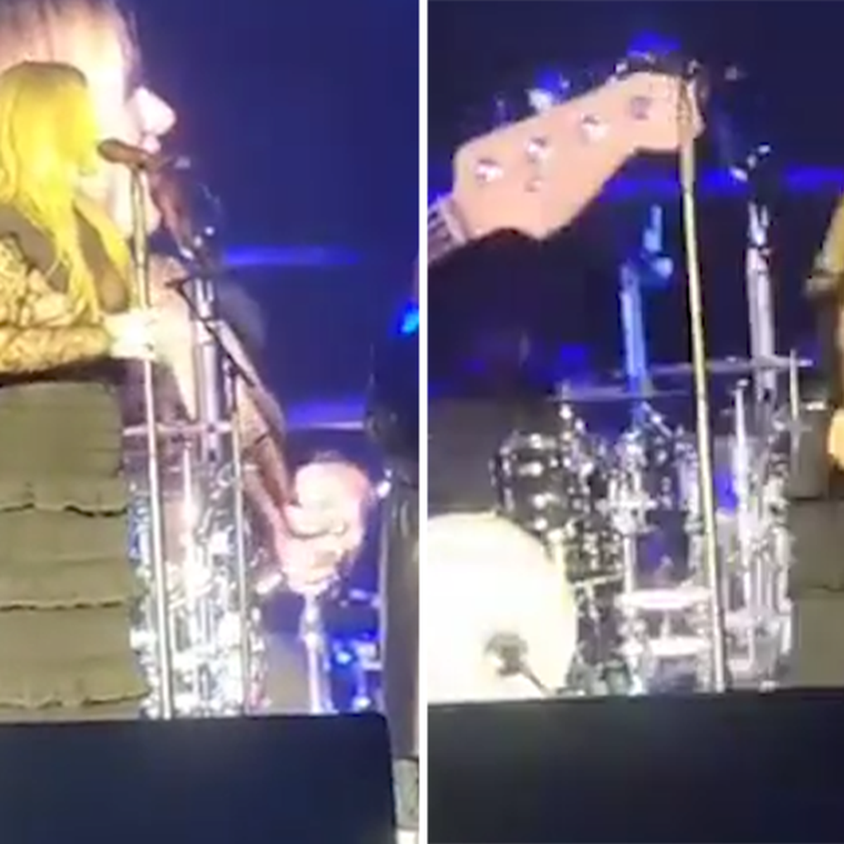 Kelly Clarkson runs off stage after mid-concert wardrobe malfunction