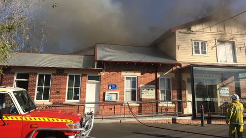 The blaze tore through the historic building yesterday afternoon. (Facebook via Busselton Museum)