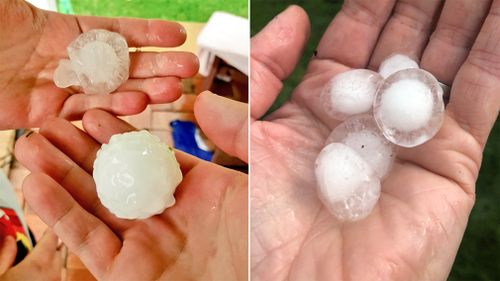 Hail the size of golf balls has been reported across Sydney. 