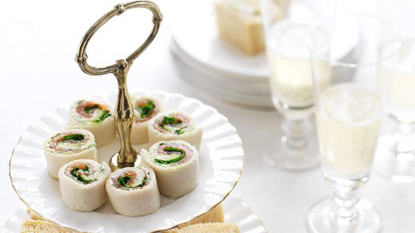 Salmon and herbed cream cheese pinwheels