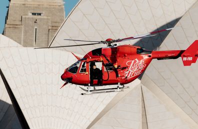 Parkway drive helicopter stunt