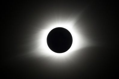 The period of total coverage during the solar eclipse is seen near Hopkinsville, Ky. Monday, Aug. 21, 2017. The location, which is in the path of totality, is also at the point of greatest intensity. Its only a year until a total solar eclipse sweeps across North America. On April 8, 2024, the moon will cast its shadow across a stretch of the U.S., Mexico and Canada, plunging millions of people into midday darkness.