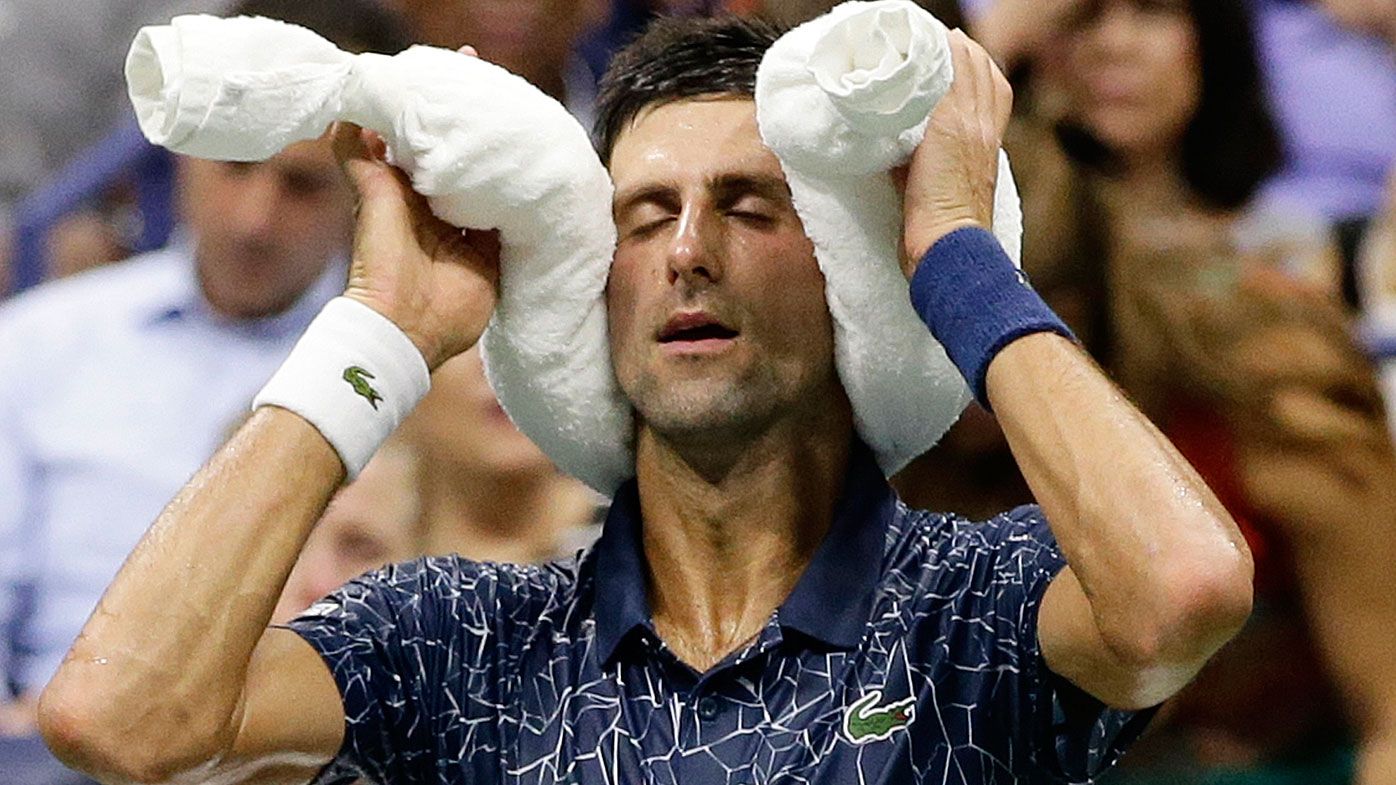 Novak Djokovic feels the heat
