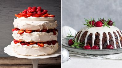 Pavlova and Christmas pudding