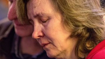One of the mourners at the Melbourne memorial service for the victims of the MH17 disaster. (Getty Images)