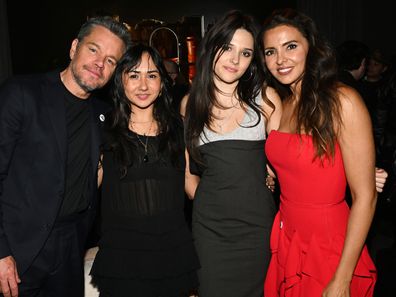 NEW YORK, NEW YORK - JANUARY 13: (L-R) Matt Damon, Alexia Barroso, Isabella Damon, and Luciana Damon attend The Rip World Premiere Afterparty at The Glasshouse on January 13, 2026 in New York City. (Photo by Slaven Vlasic/Getty Images for Netflix)
