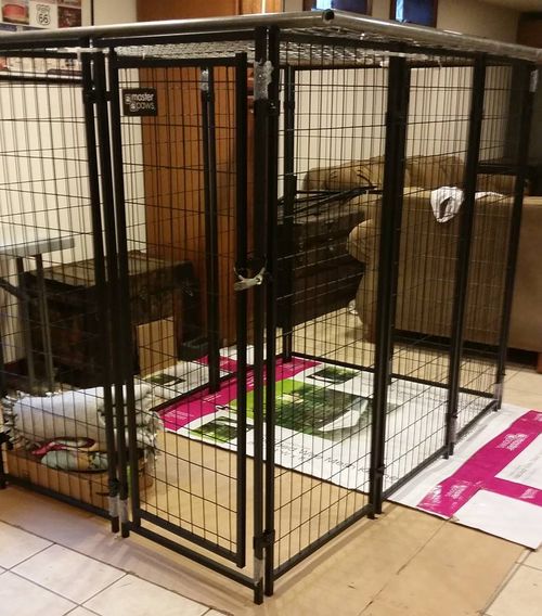 The cage where the girl was kept. (Gail D. Lalonde, 46, and Dale A. Deavers, 48, have both been charged. (Racine County Sheriffs Office)