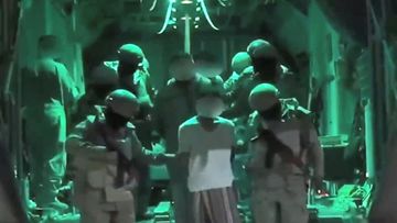 Image from Saudi Foreign Ministry purportedly showing Islamic State fighters captured in Yemen raid.