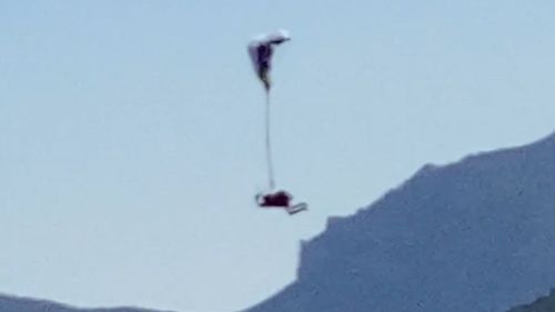 An acro paraglider in Spain says he came just a second from death after his break line got stuck.