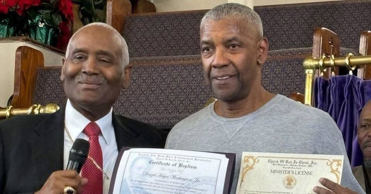 Denzel Washington gets baptised and becomes minister during live streamed ceremony