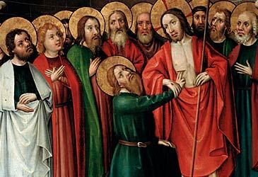 Which of the apostles does John describe as sceptical of Jesus' resurrection?