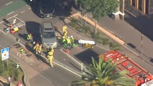 Emergency services at the scene this afternoon. (9NEWS)