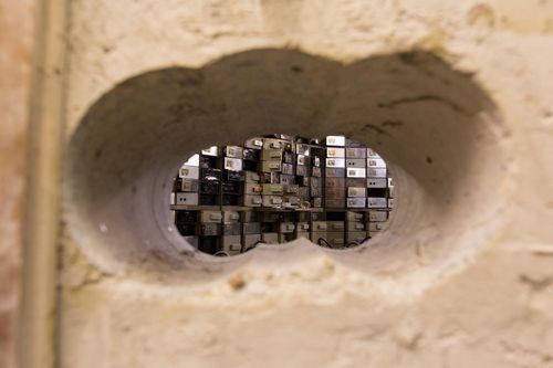  File photo dated 24/10/16 of the holes drilled to gain access to the Hatton Garden Safe Deposit, in Hatton Garden, London