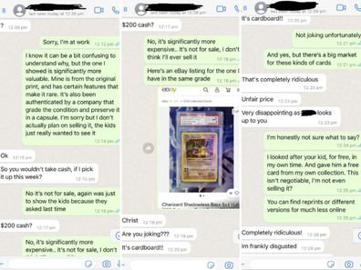 Mum furious as man doesn't want to sell Pokmon card.