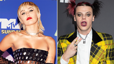 Miley Cyrus, singer Yungblud, packing on the PDA, Hannah Montana party